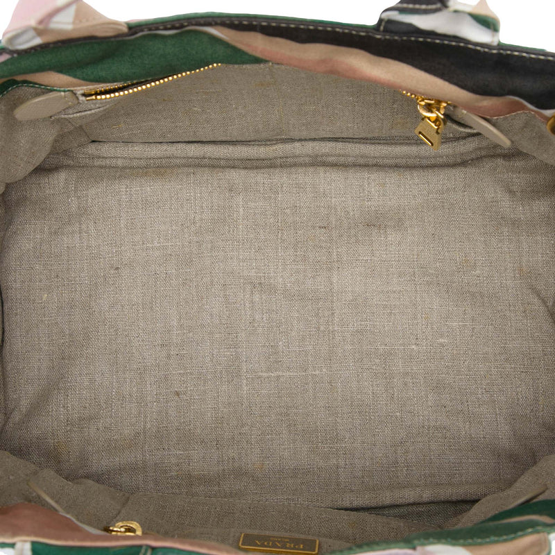 Multicolor Printed Canvas Canapa Satchel - Image 4