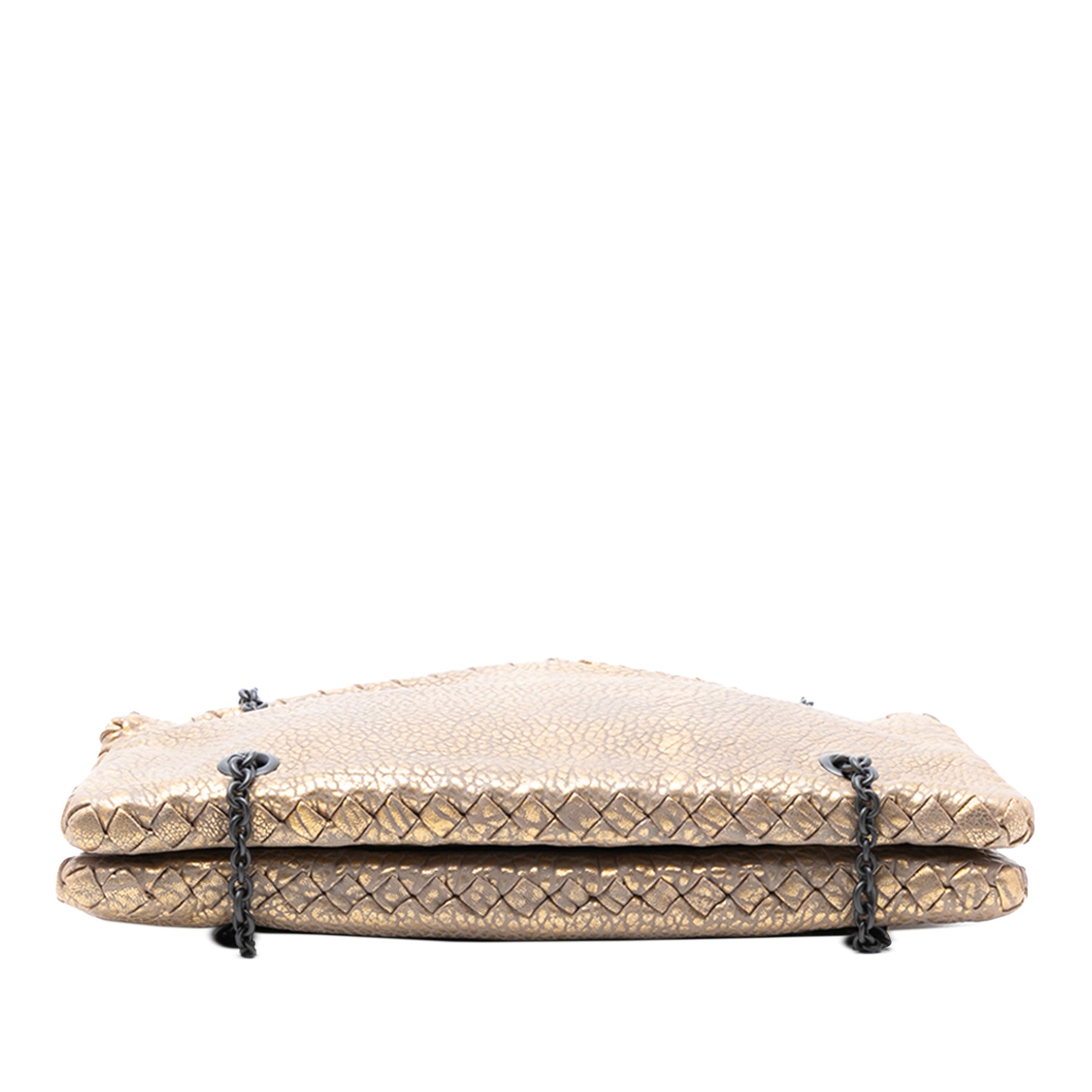 Intrecciato Trimmed Metallic Leather Duo Shoulder Bag - Image 3