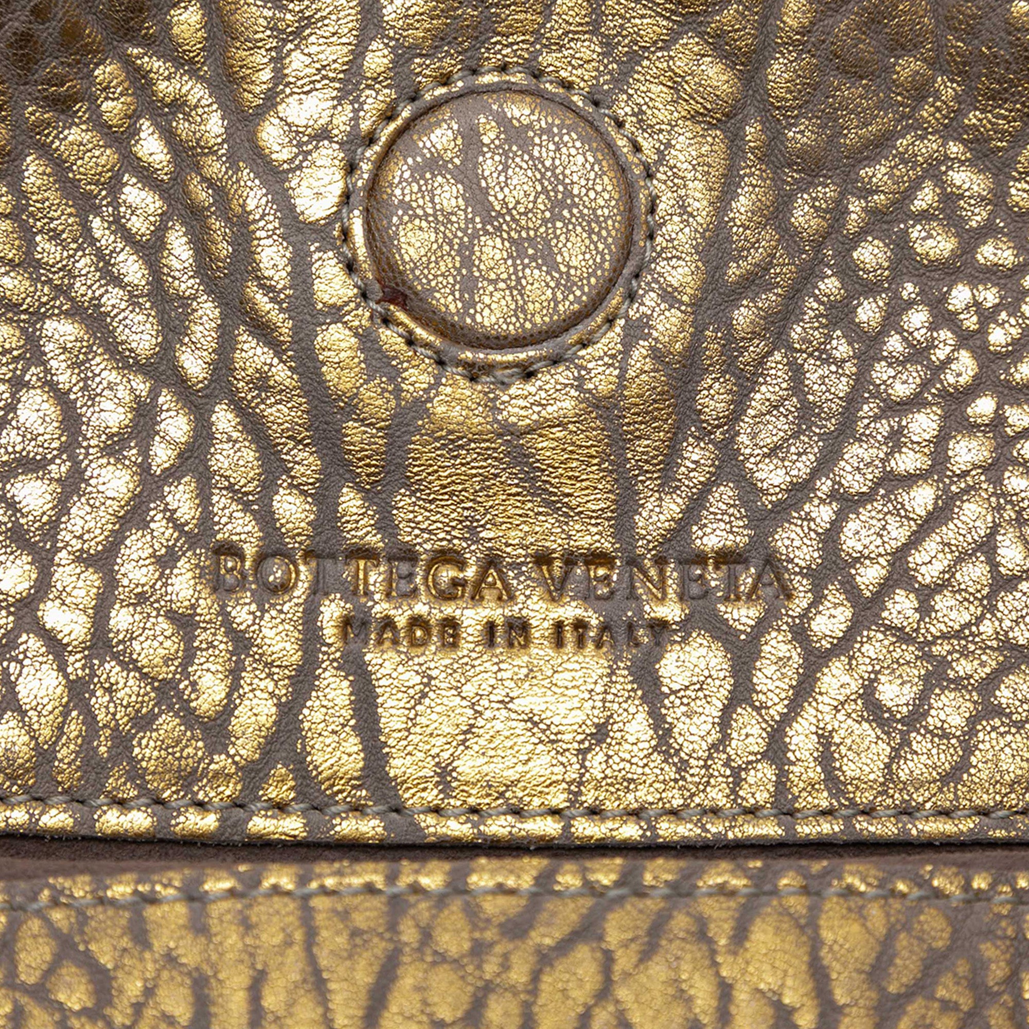 Intrecciato Trimmed Metallic Leather Duo Shoulder Bag - Image 5