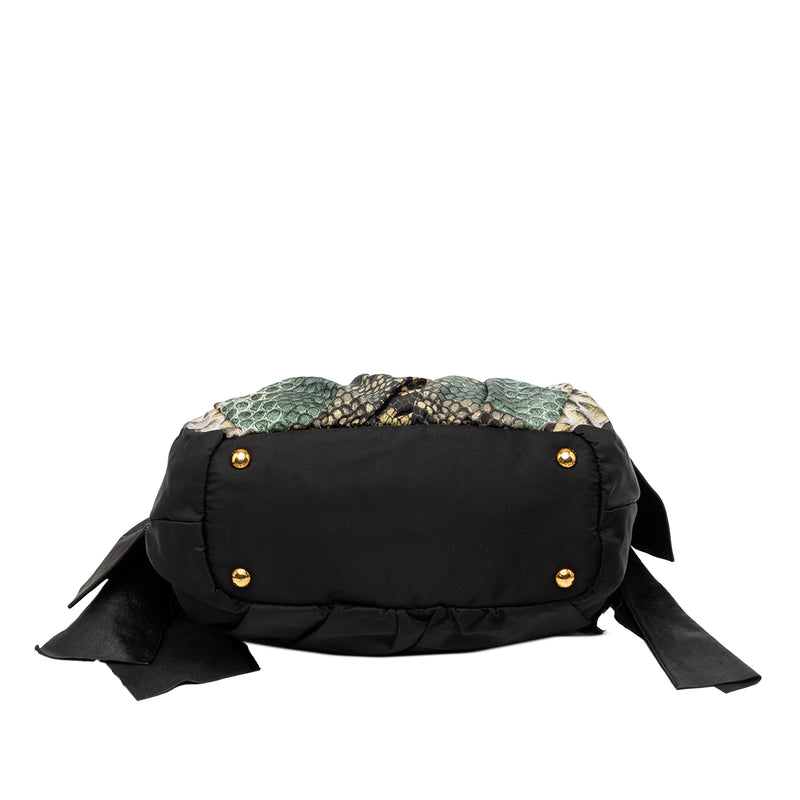 Tessuto Python Print Bow Satchel - Image 3
