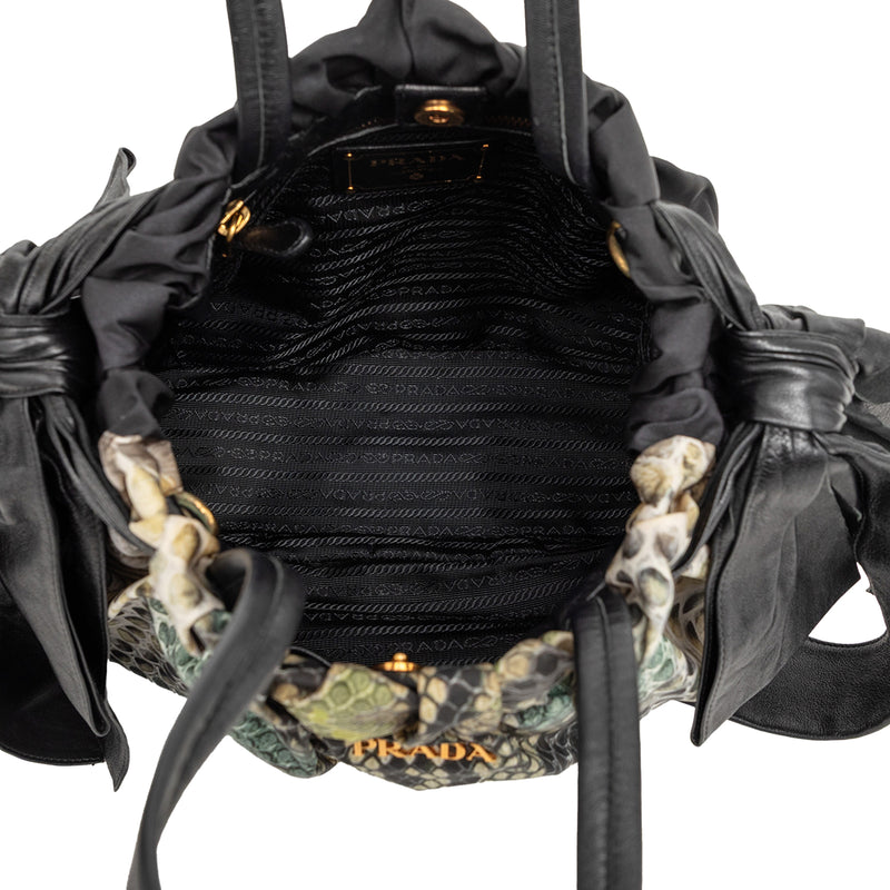 Tessuto Python Print Bow Satchel - Image 4