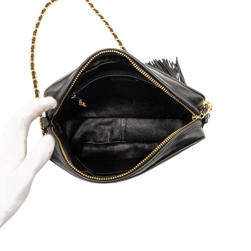 CC Diamond Quilted Lambskin Tassel Camera Bag - Image 4