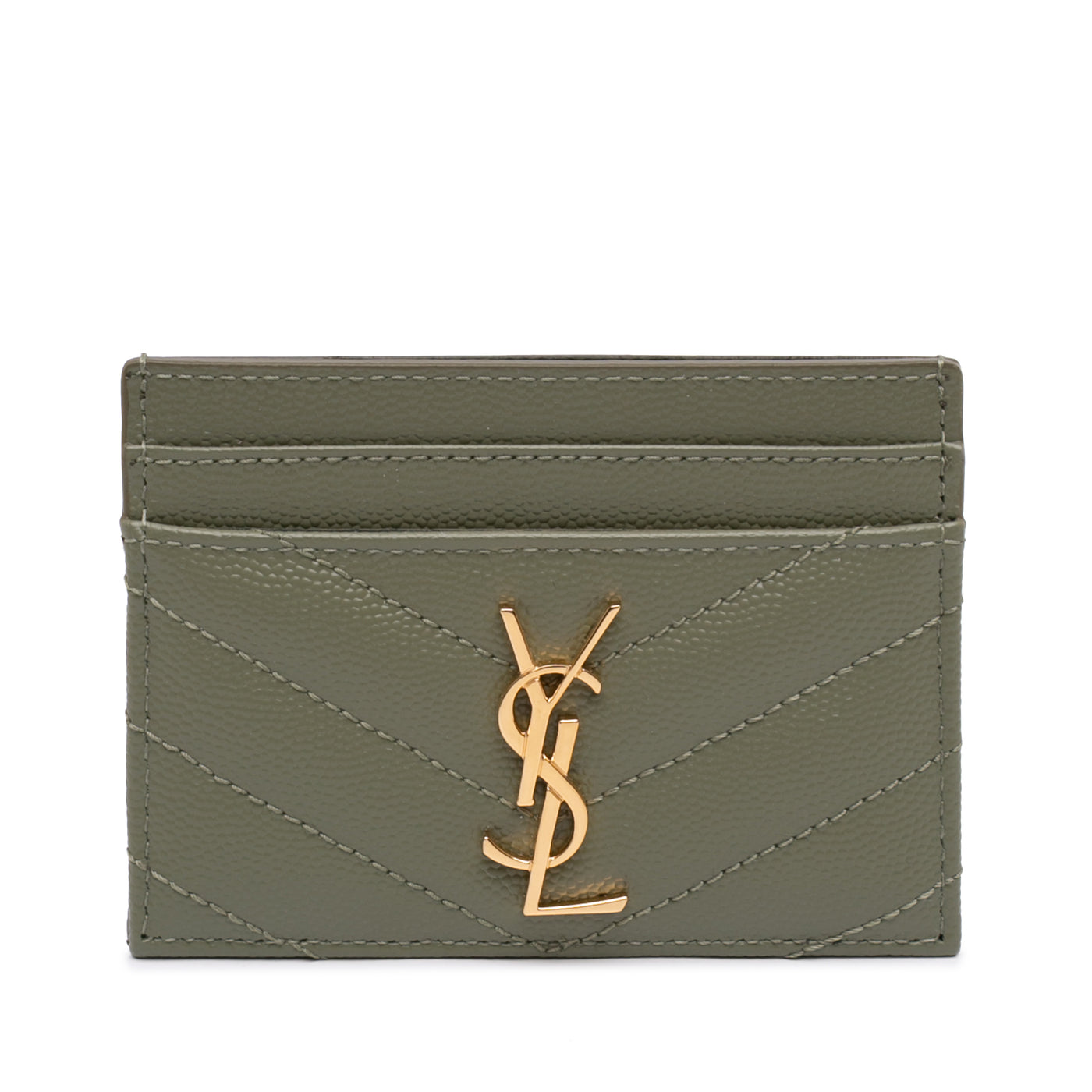 Grain de Poudre Matelasse Chevron Cassandre Card Holder - Image 1