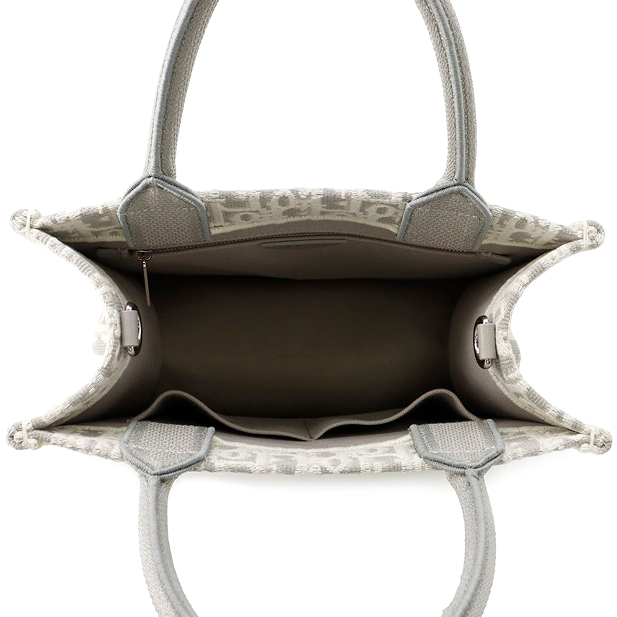 Mini Oblique Embroidered Canvas Lace Book Tote - Image 4