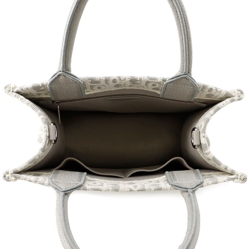 Mini Oblique Embroidered Canvas Lace Book Tote - Image 4