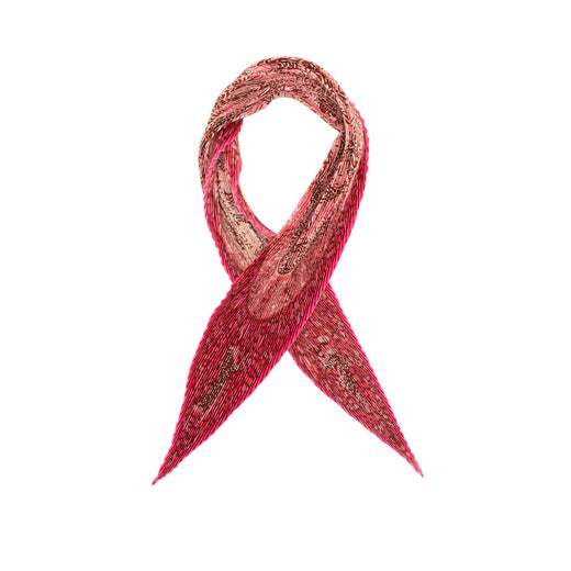 La Legende Du Poisson Corail Pleated Silk Scarf - Image 1