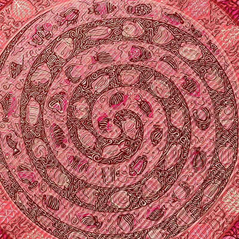 La Legende Du Poisson Corail Pleated Silk Scarf - Image 2