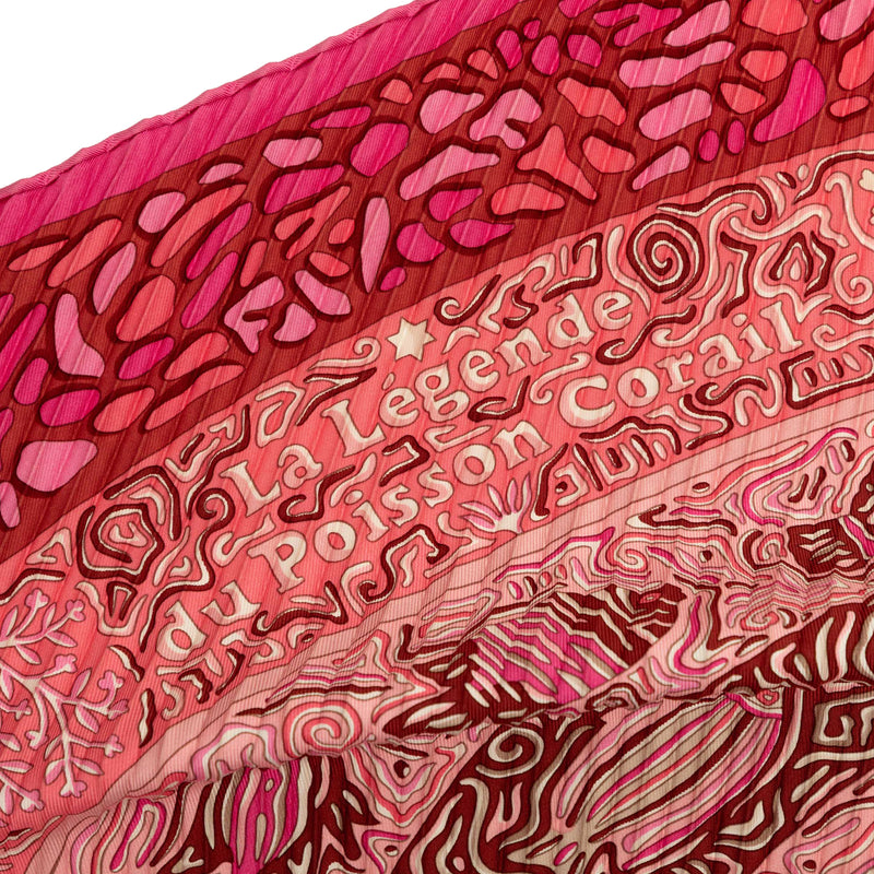 La Legende Du Poisson Corail Pleated Silk Scarf - Image 3
