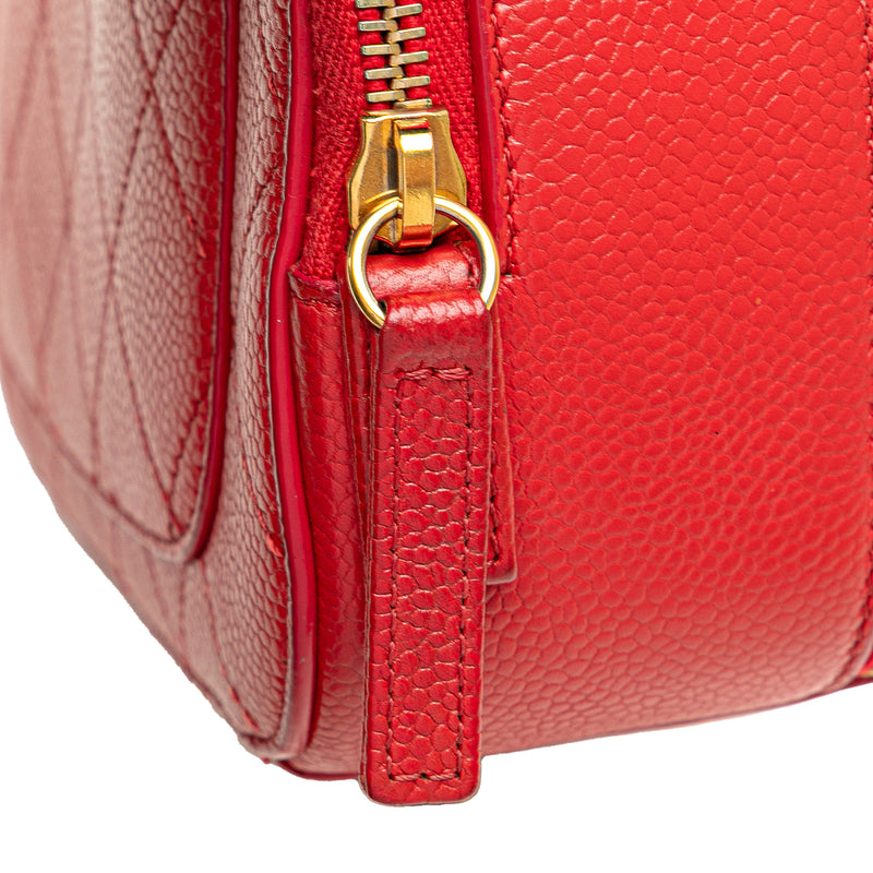 Small Quilted Caviar Top Handle Camera Bag - Image 10
