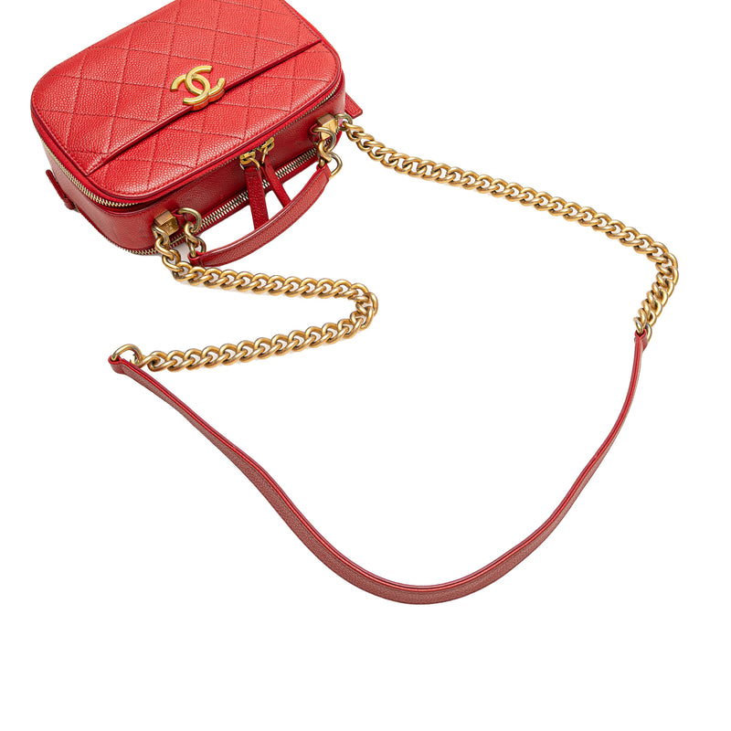 Small Quilted Caviar Top Handle Camera Bag - Image 11