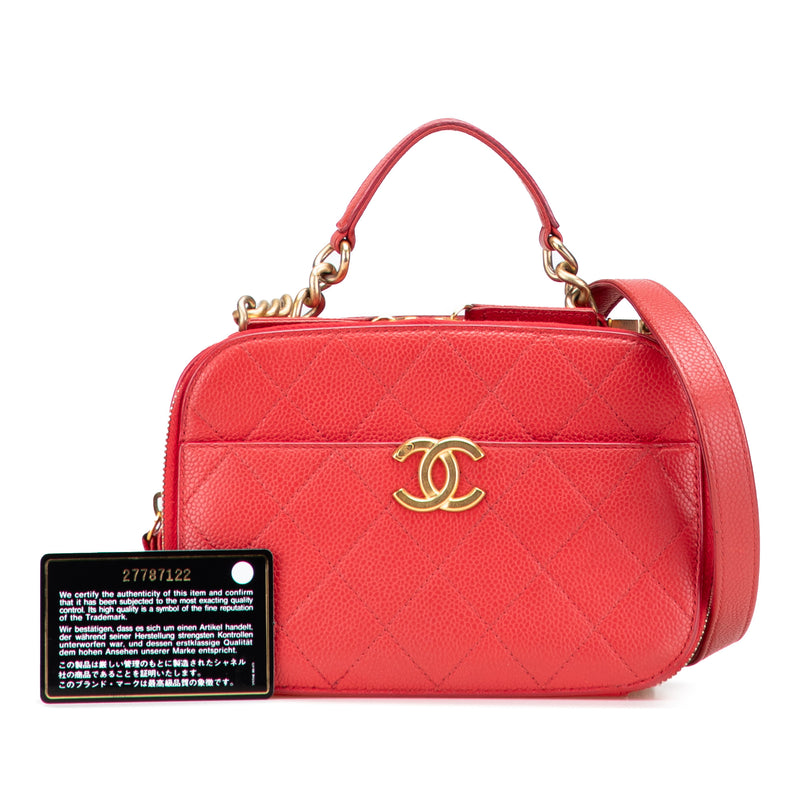 Small Quilted Caviar Top Handle Camera Bag - Image 13