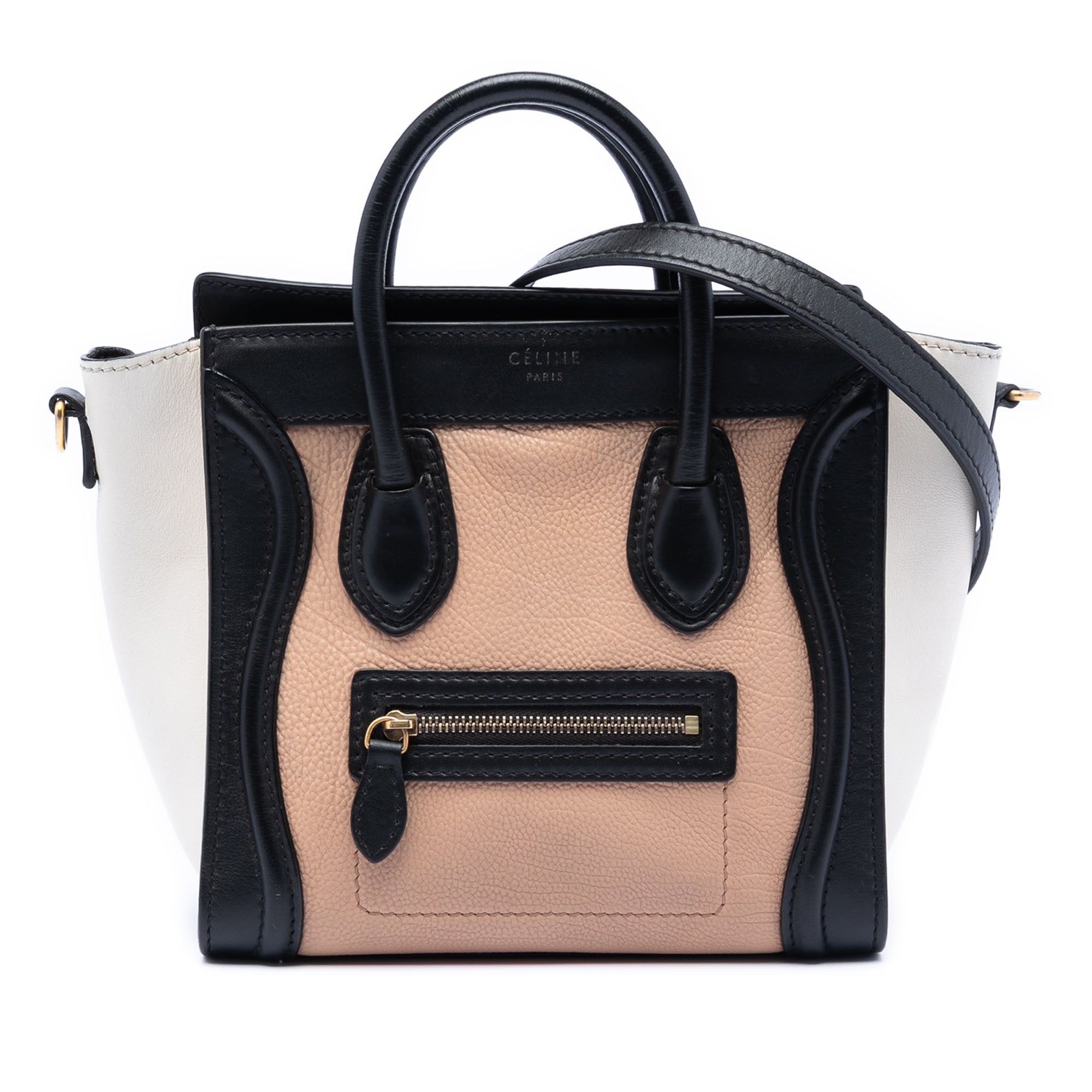 Nano Tricolor Leather Luggage Tote - Image 1