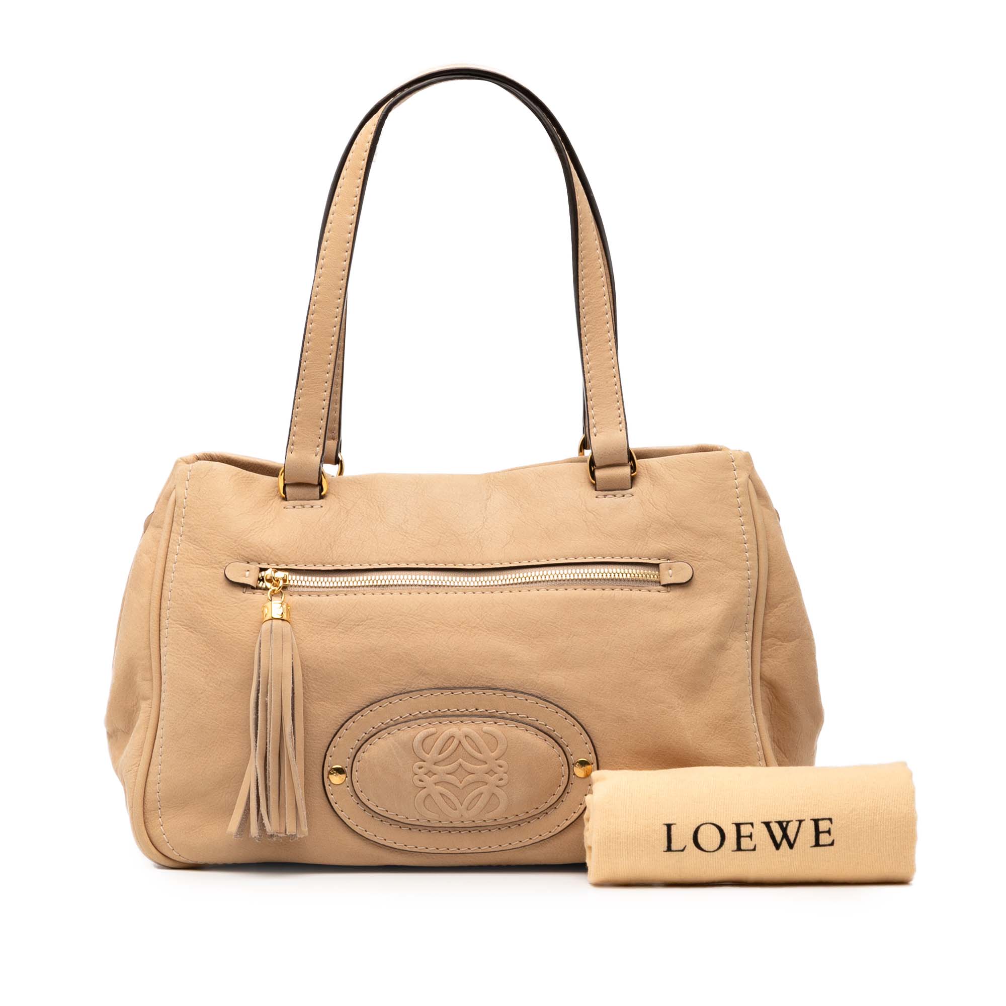Nubuck Anagram Madrid Fringe Shoulder Bag - Image 9