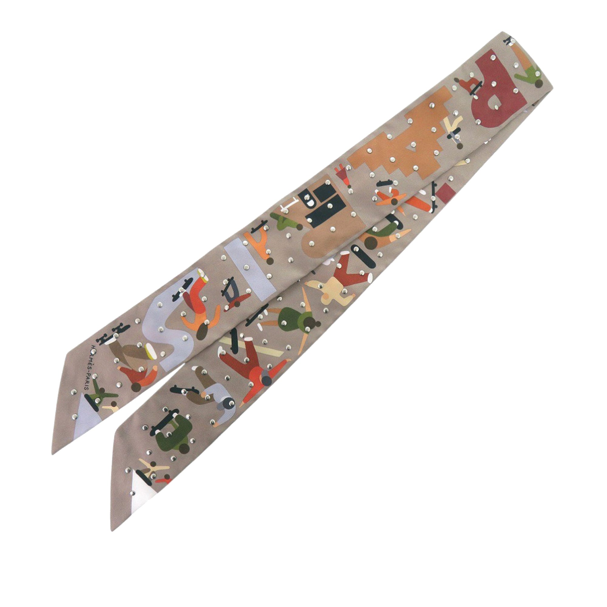 Figures Libres Studded Silk Twilly Scarf - Image 1
