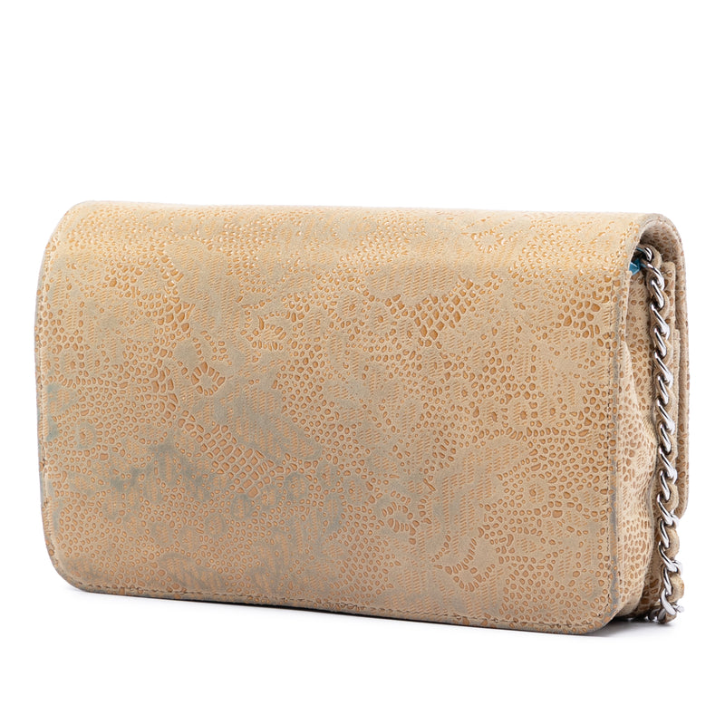 CC Lace Overlay Goatskin Wallet On Chain - Image 2