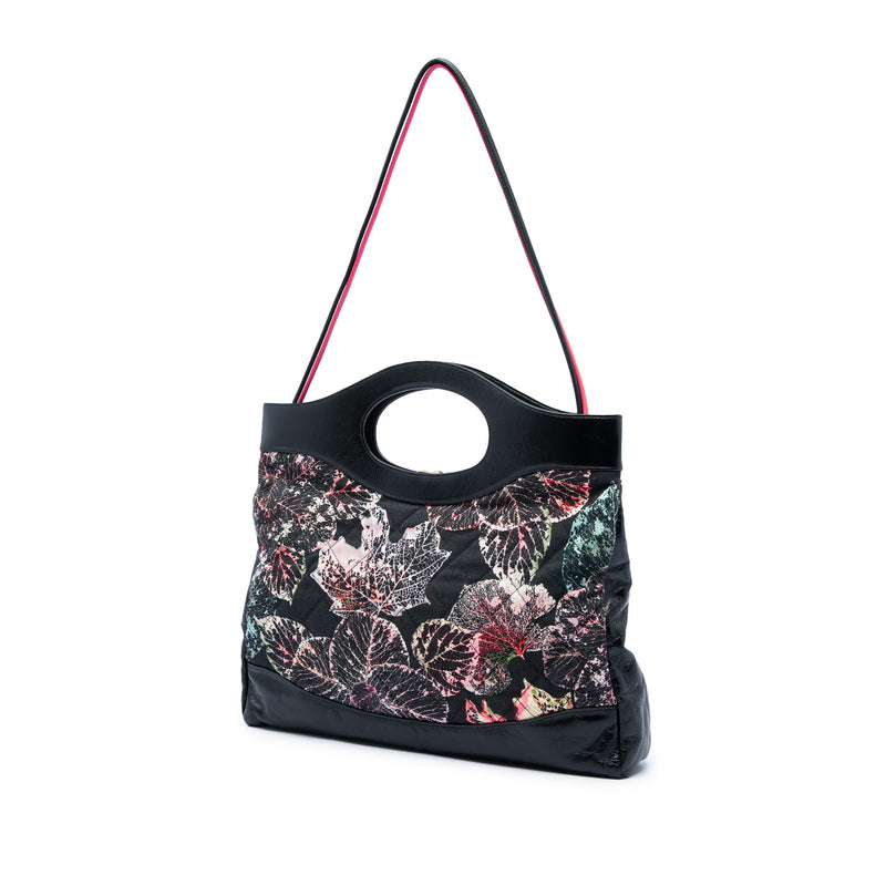 Large Printed Canvas and Glazed Calfskin 31 Shopping Bag - Image 2