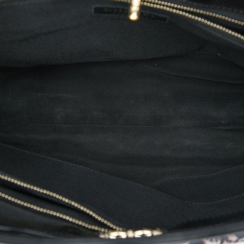 Large Printed Canvas and Glazed Calfskin 31 Shopping Bag - Image 4