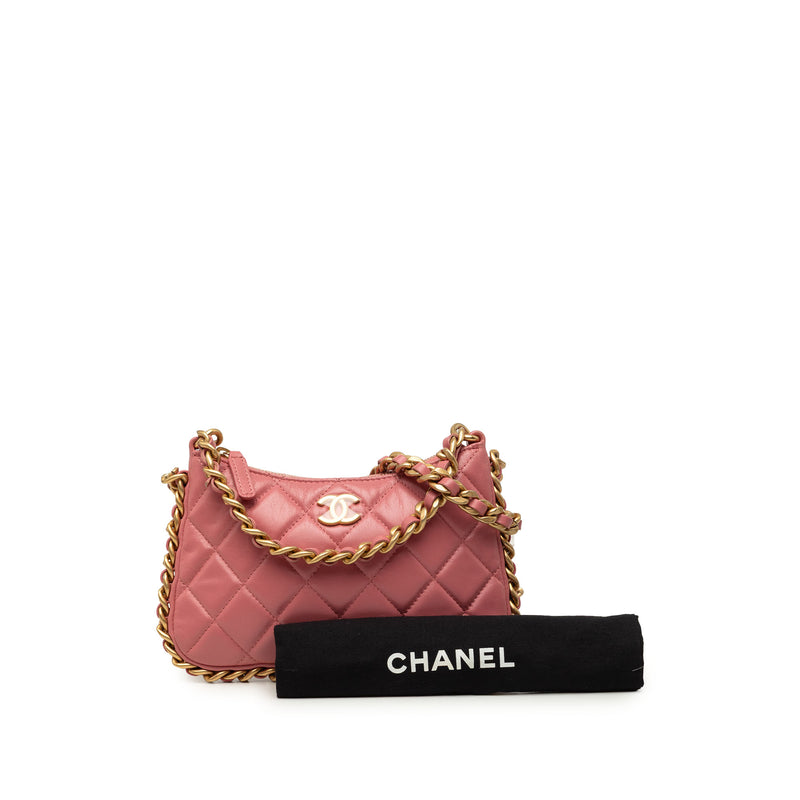 CC Quilted Lambskin Trendy Chain Around Hobo - Image 7