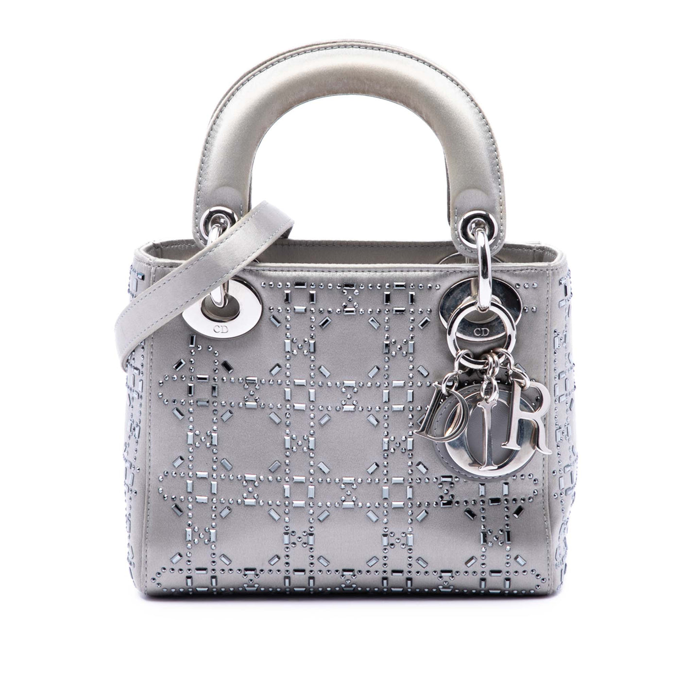 Mini Satin Cannage Crystal Embellished Lady Dior - Image 1