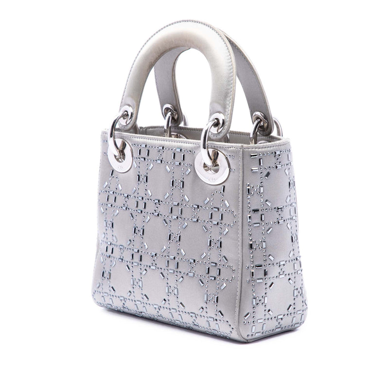 Mini Satin Cannage Crystal Embellished Lady Dior - Image 2