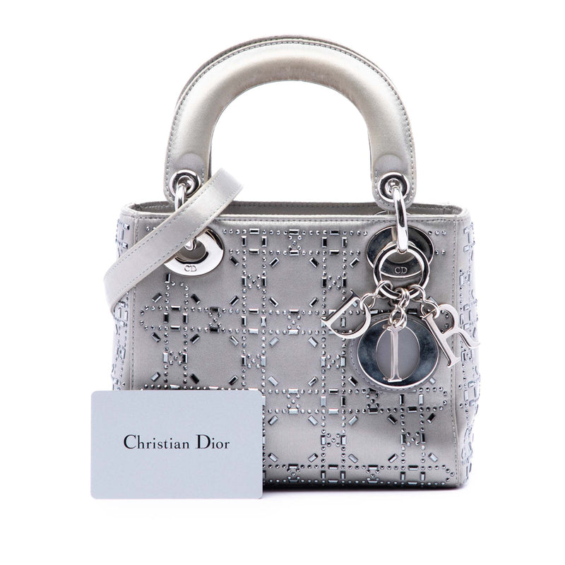 Mini Satin Cannage Crystal Embellished Lady Dior - Image 6