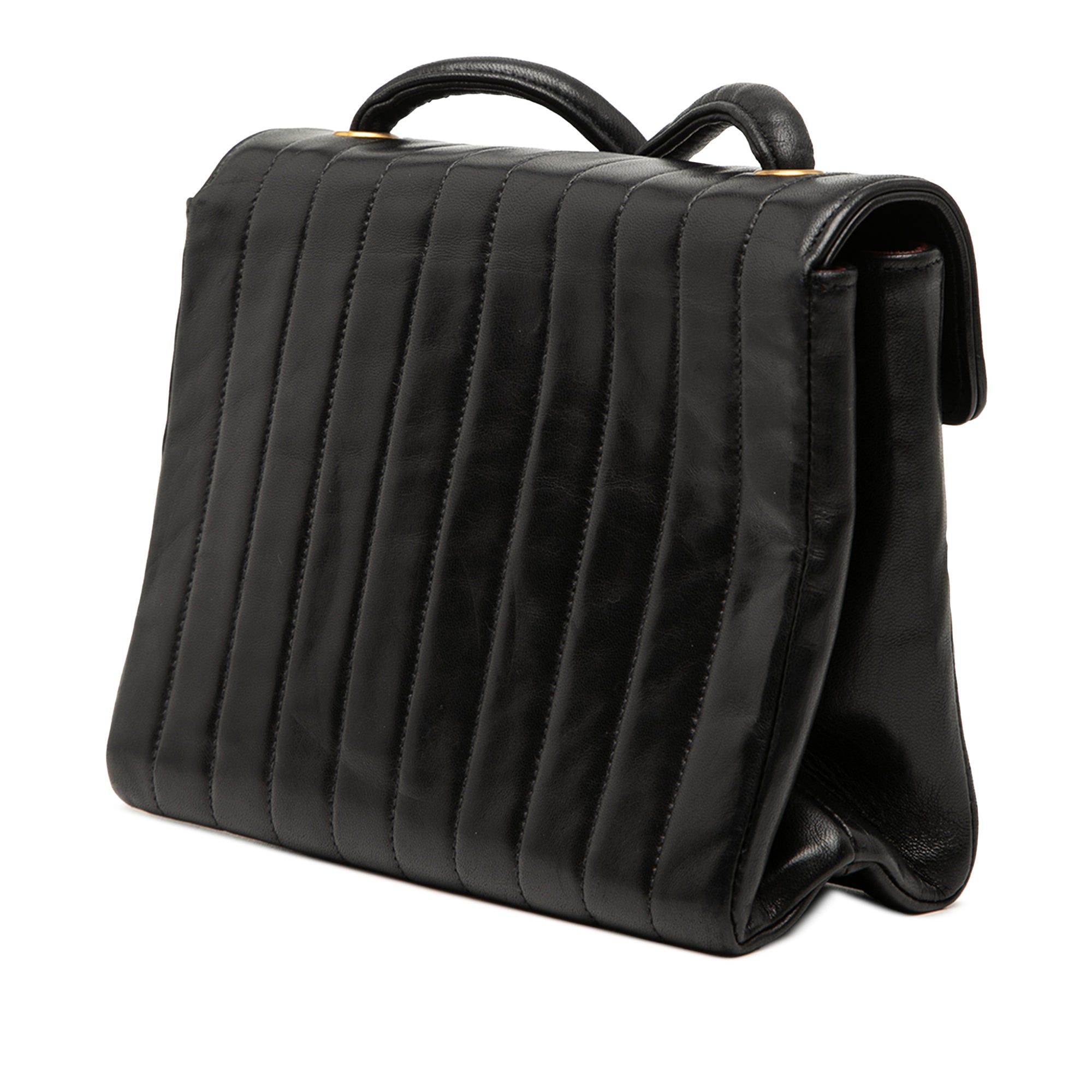 Small CC Vertical Quilted Lambskin Single Flap - Image 2