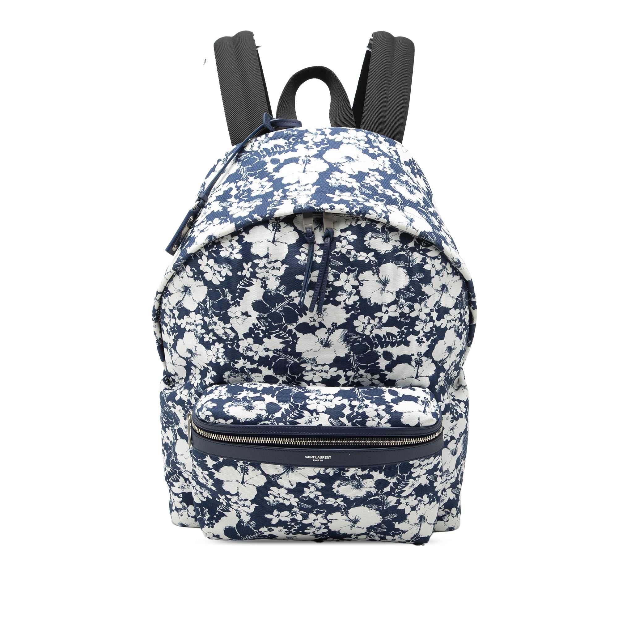Canvas Hibiscus Flower City Backpack - Image 1