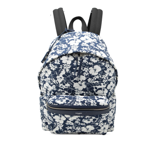 Canvas Hibiscus Flower City Backpack - Image 1
