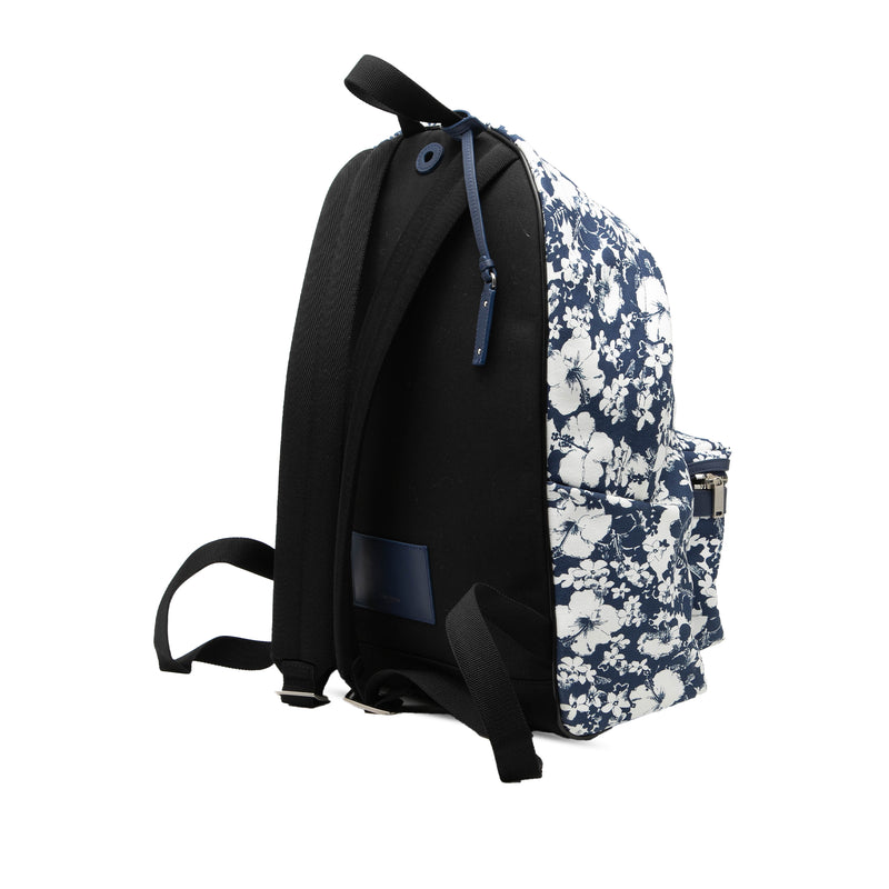 Canvas Hibiscus Flower City Backpack - Image 2