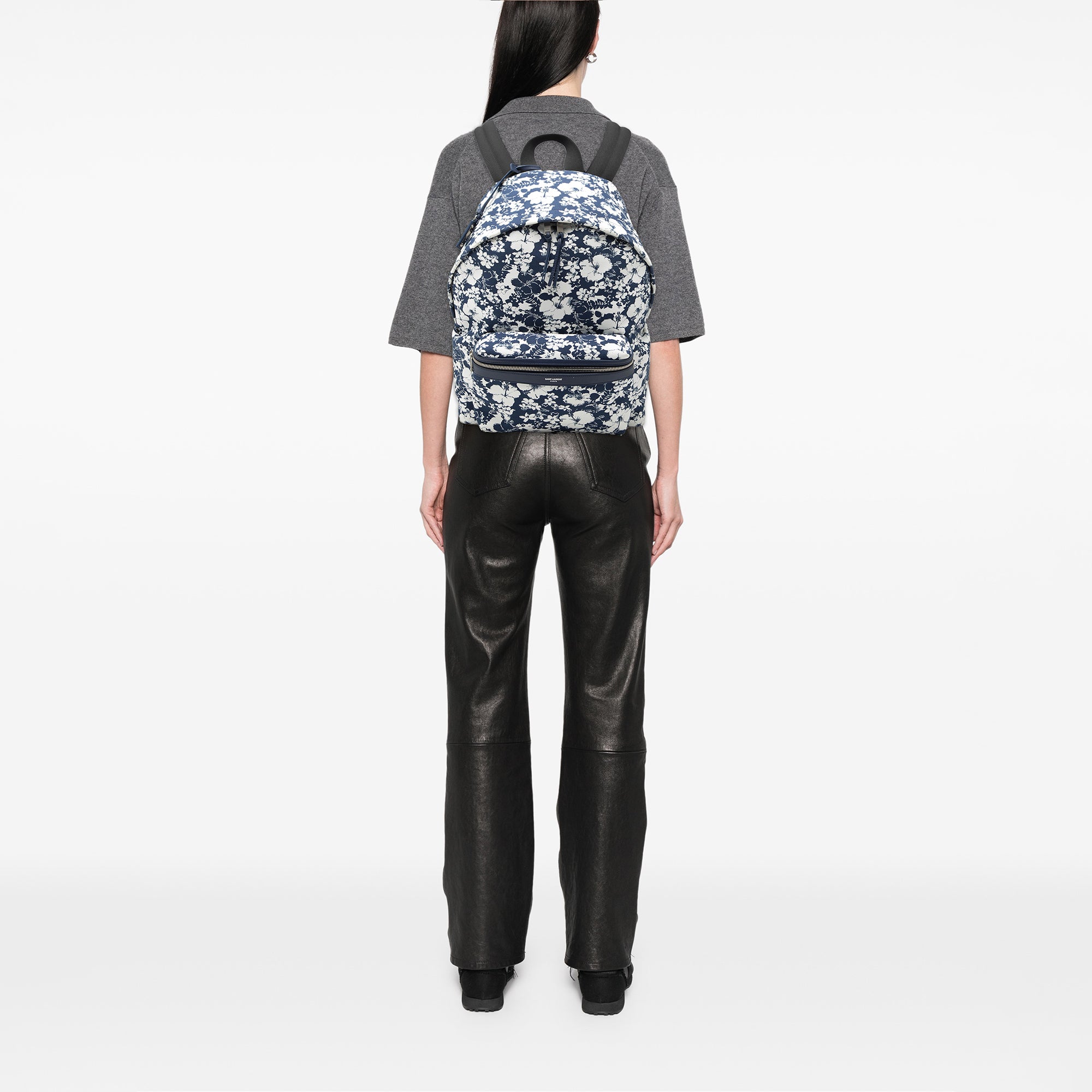 Canvas Hibiscus Flower City Backpack - Image 7