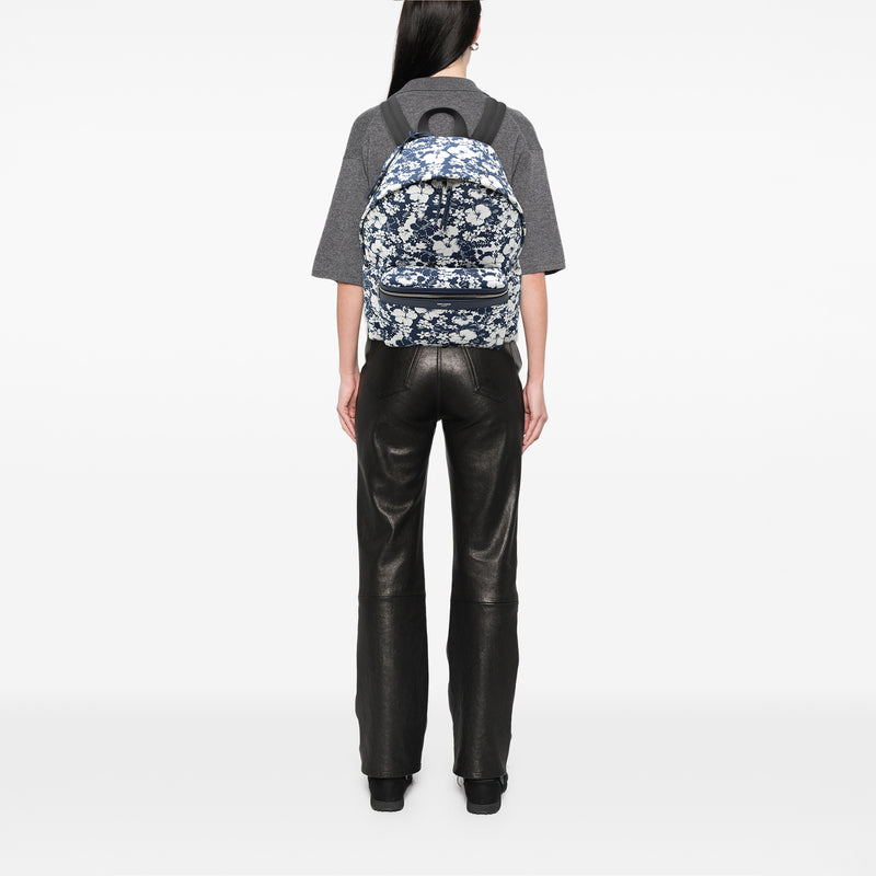 Canvas Hibiscus Flower City Backpack - Image 7