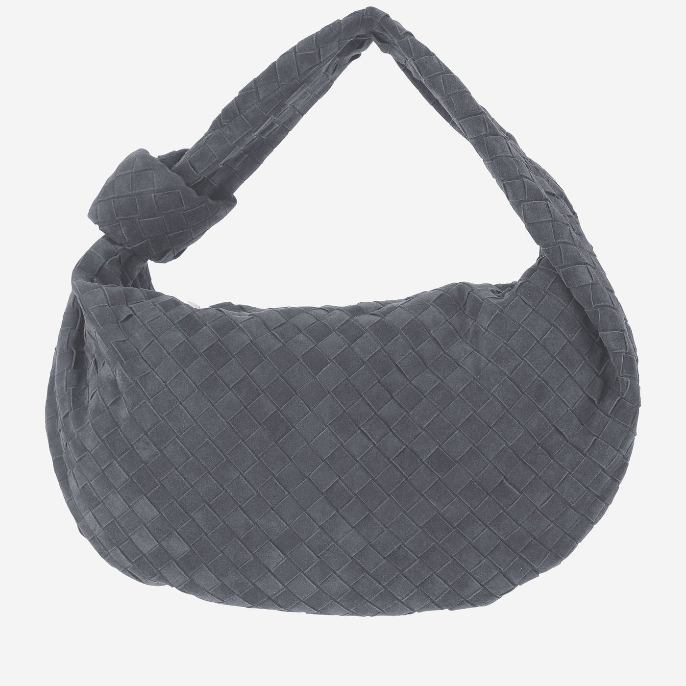 Bottega Veneta Jodie Shoulder Bag — Gray Lambskin Leather