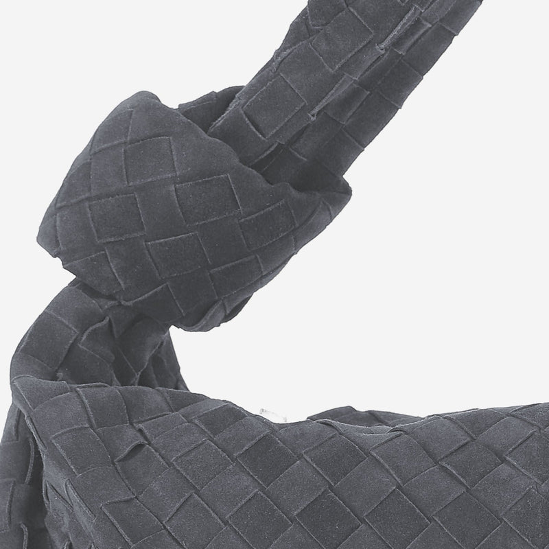 Bottega Veneta Jodie Shoulder Bag — Gray Lambskin Leather