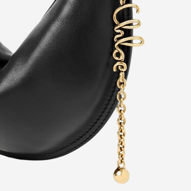 Chloé Nappa Leather Crescent Shoulder Bag — Black