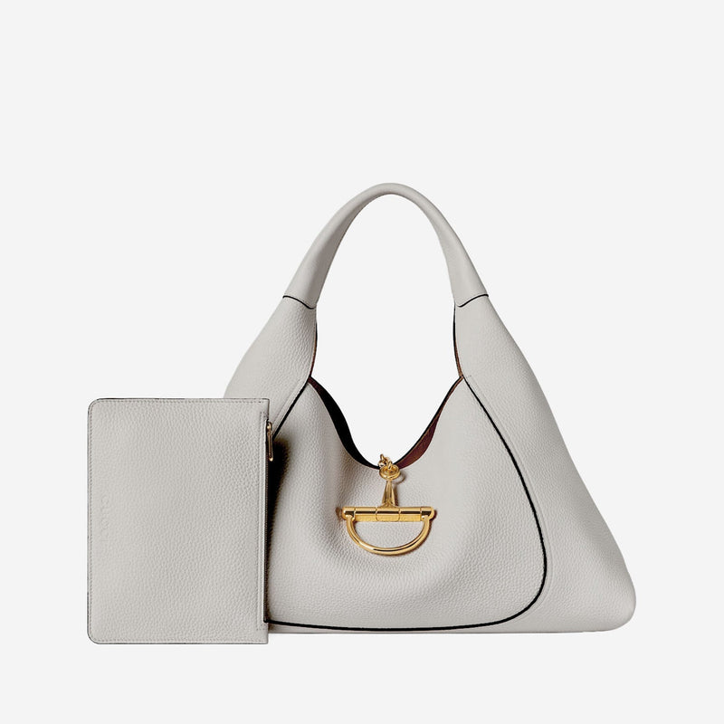 Gucci Softbit Maxi Shoulder Bag — White Leather
