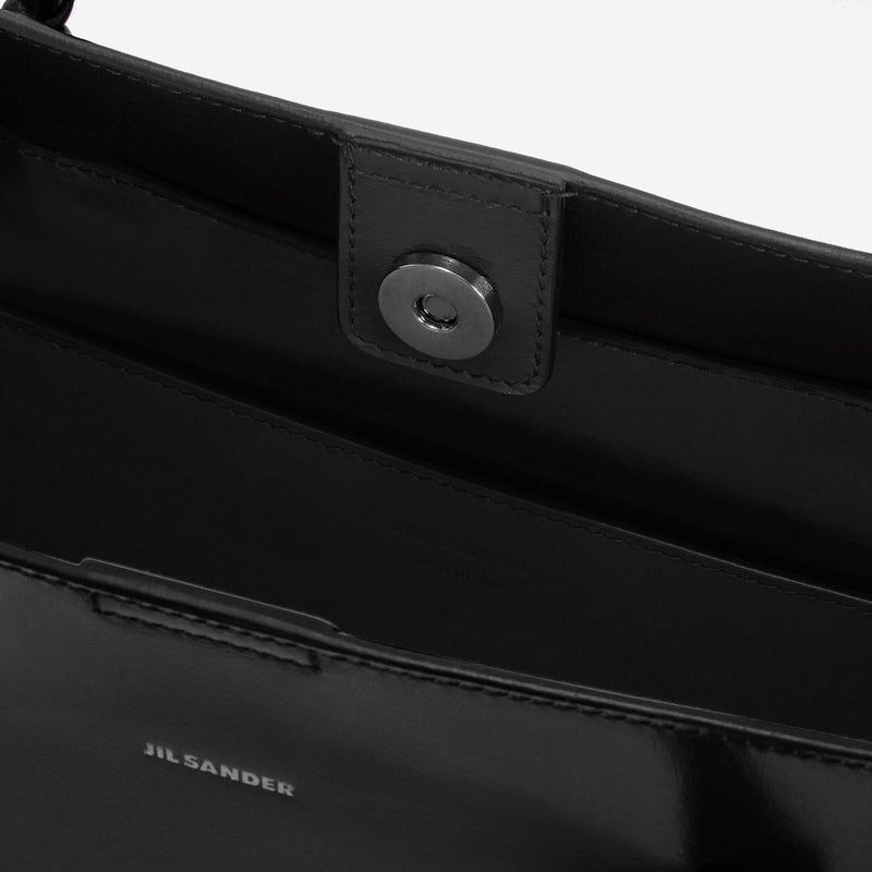 Jil Sander Hand-Knotted Leather Tote Bag — Black