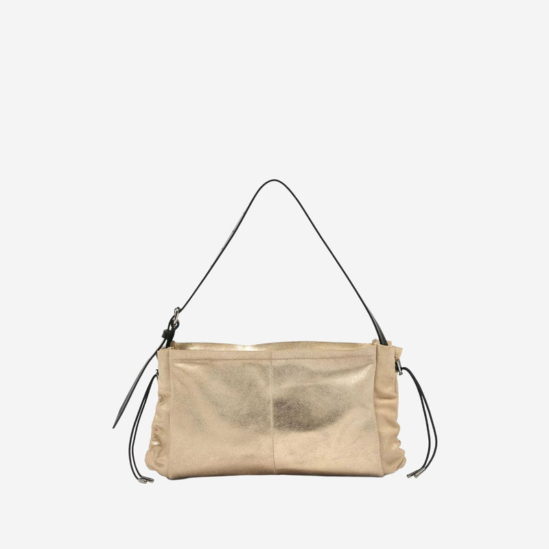 Maison Margiela Leather Drawstring Shoulder Bag — Gold
