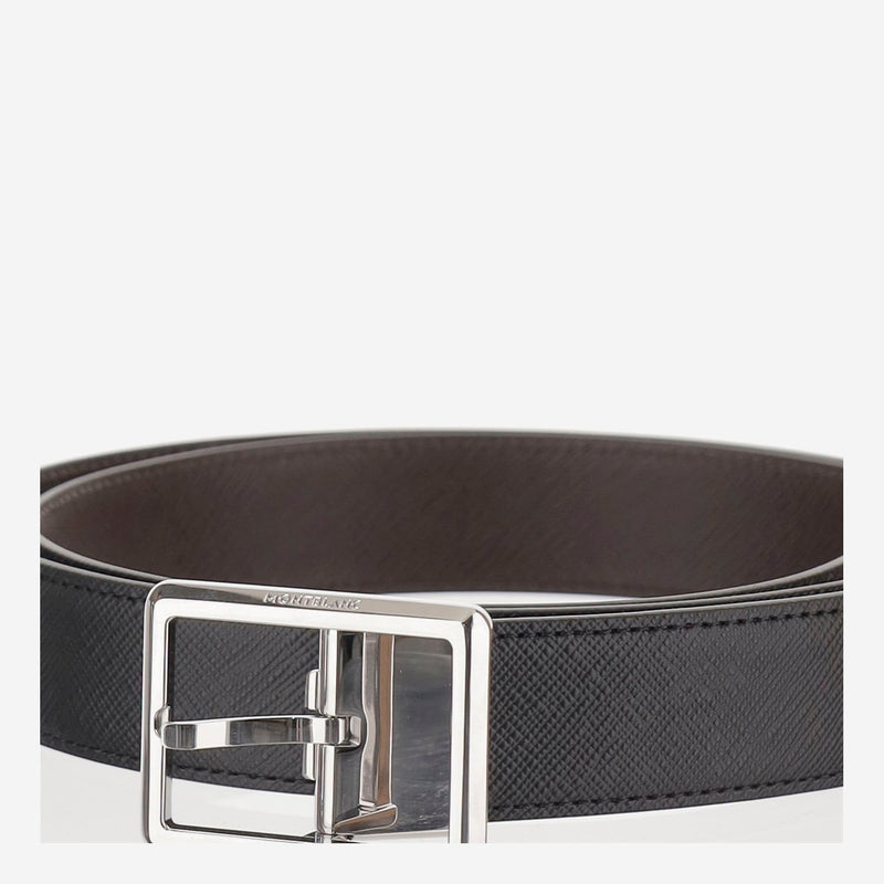 Montblanc Reversible Leather Belt — Black