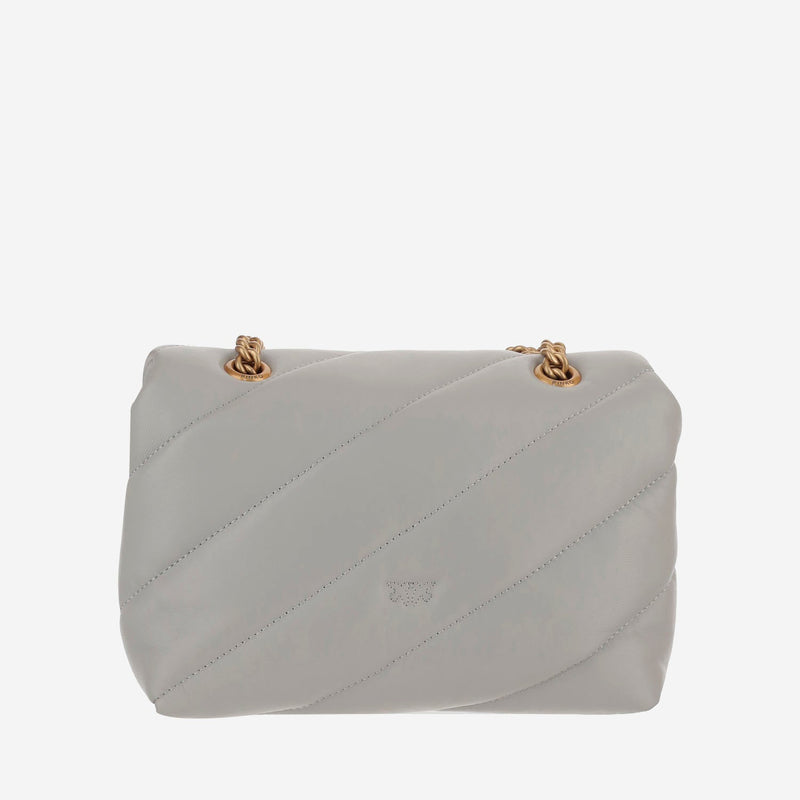 Pinko Mini Puff Shoulder Bag — Gray Leather