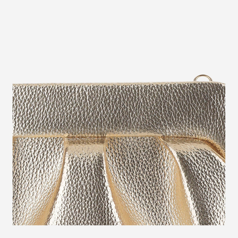 Themoirè Bios Shoulder Bag — Gold Vegan Leather
