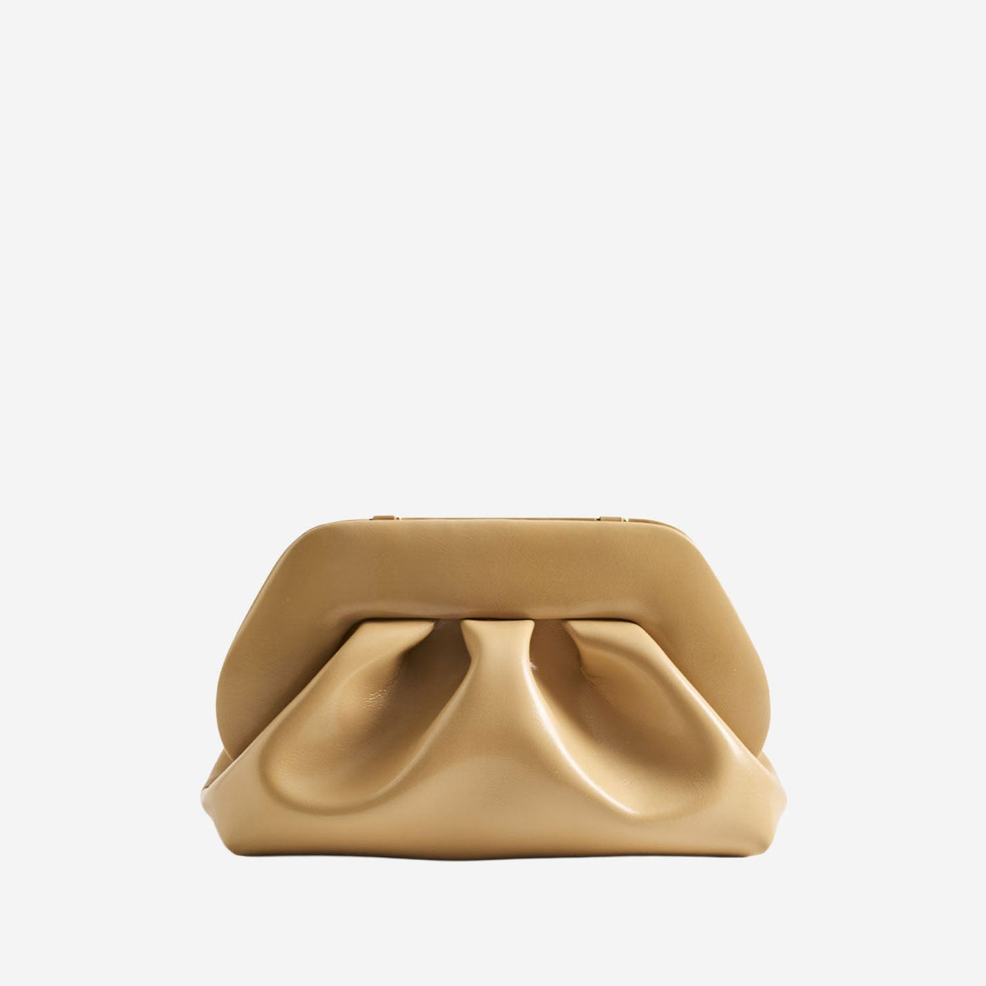 Themoirè Vegan Fabric Clutch — Beige