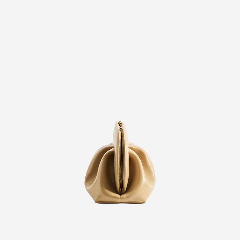 Themoirè Vegan Fabric Clutch — Beige