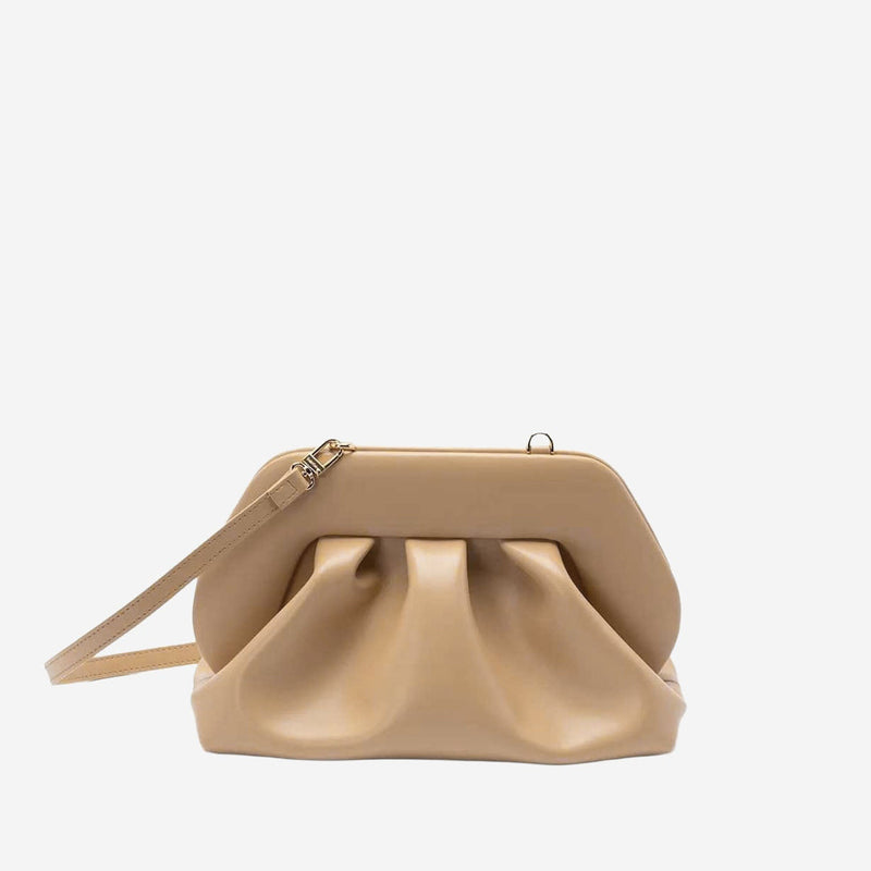 Themoirè Vegan Fabric Clutch — Beige