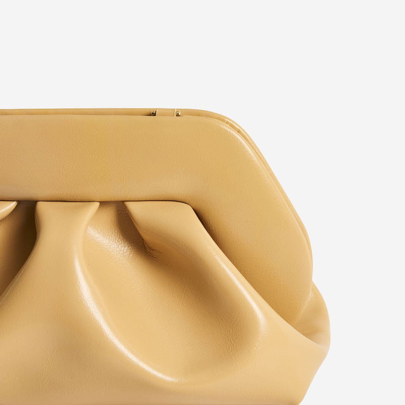 Themoirè Vegan Fabric Clutch — Beige