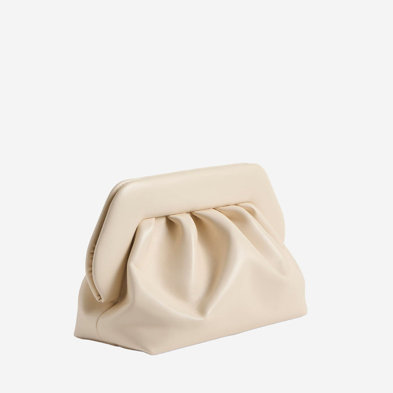 Themoirè Vegan Fabric Clutch — White