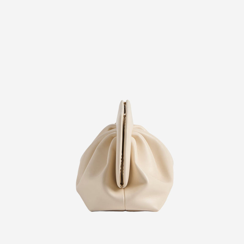 Themoirè Vegan Fabric Clutch — White