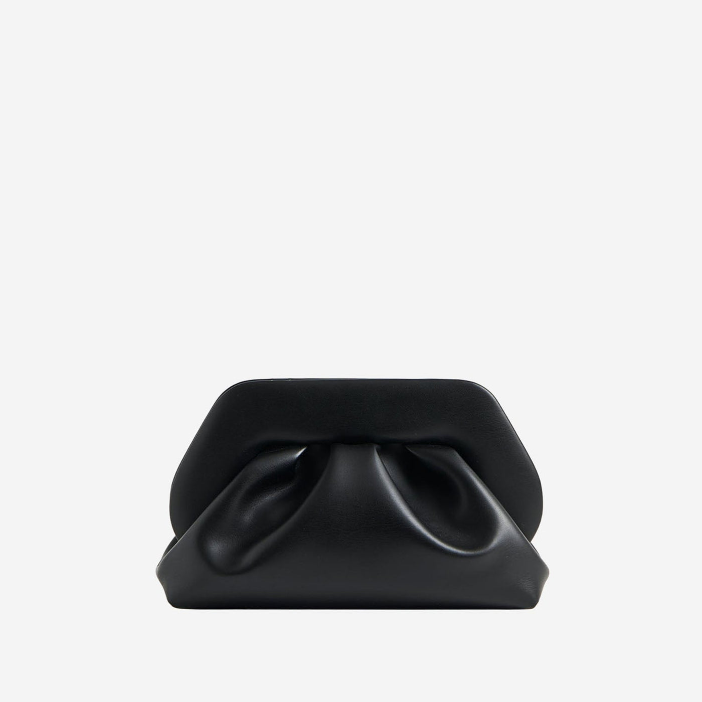 Themoirè Vegan Fabric Shoulder Bag — Black