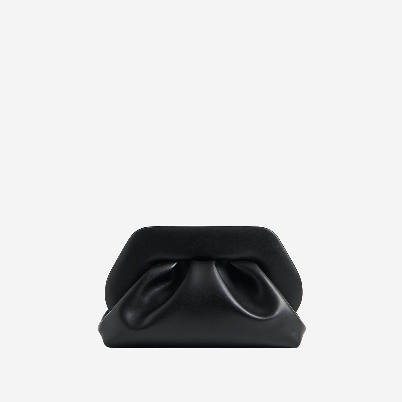 Themoirè Sculptural Vegan Fabric Top Handle Bag — Black