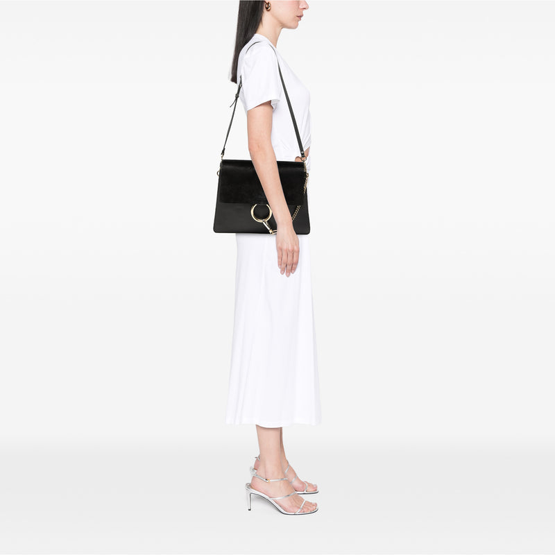 Medium Calfskin and Suede Faye Crossbody - Image 7