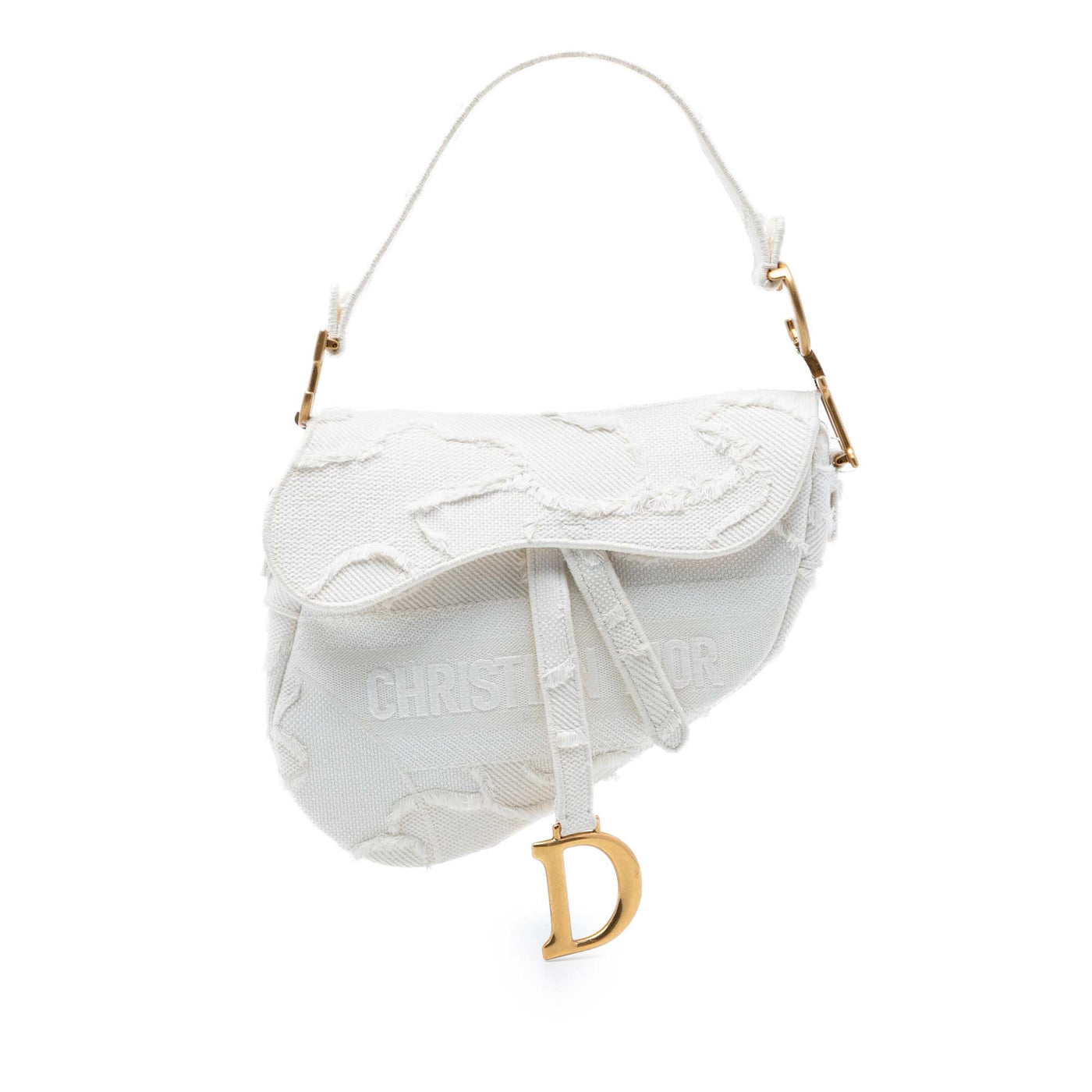 Canvas Embroidered Camouflage Saddle Bag - Image 1